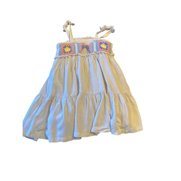Haute Hippie Bohemian Kids Dress Size 6 Crochet Bodice Cottage Summer - Picture 5 of 6